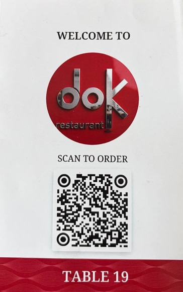 Original DoK Restaurant Table 19 QR card